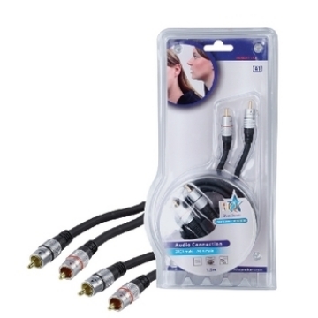 Toon details van HQ Interconnect 2x RCA Male - 2x RCA Male 1.50 m Donkergrijs Afbeeldingen van HQ Interconnect 2x RCA Male - 2x RCA Male 1.50 m Donkergrijs